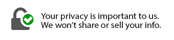 Padlock image tellling we will not share or sell information